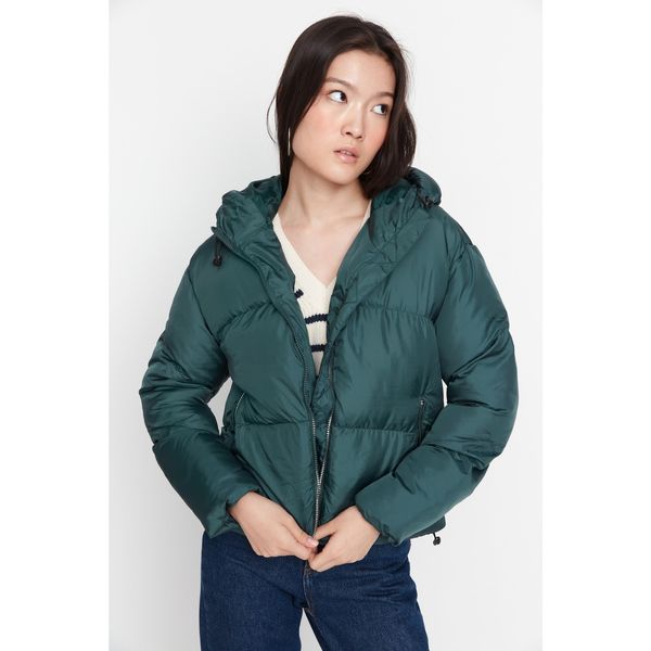 Trendyol Trendyol Dark Green Hooded Inflatable Jacket