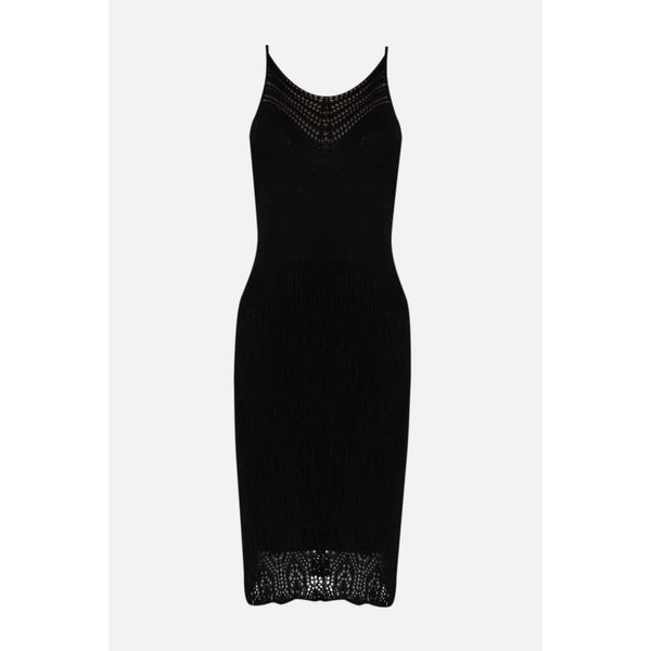 Trendyol Trendyol Design Black Openwork Knitwear Dress