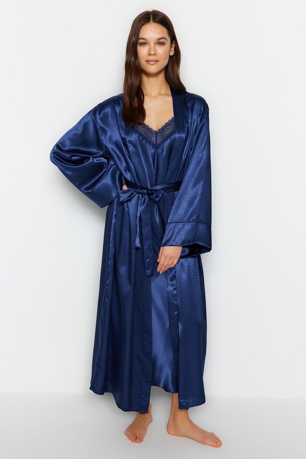 Trendyol Trendyol Dressing Gown - Navy blue - Maxi