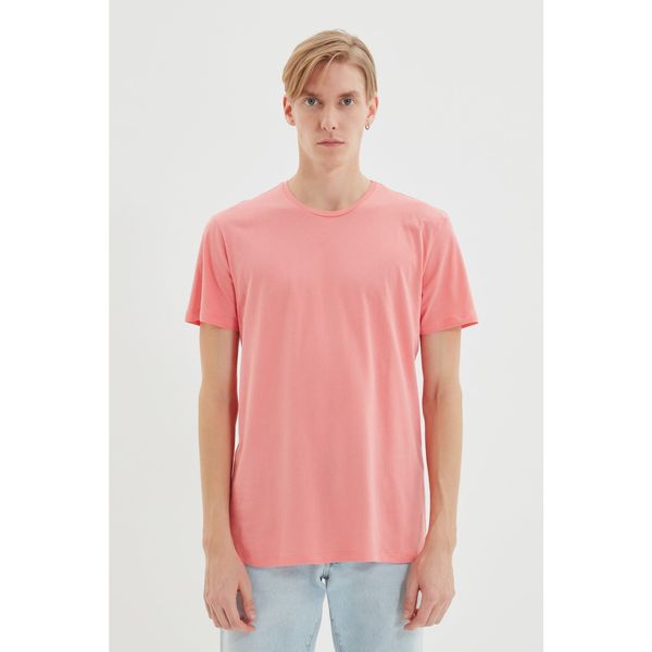 Trendyol Trendyol Dried Rose Basic Men's Slim Fit 100% Cotton Short Sleeve Crew Neck T-Shirt