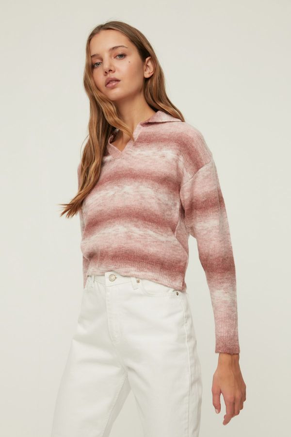 Trendyol Trendyol Dried Rose Collar Detailed Knitwear Sweater
