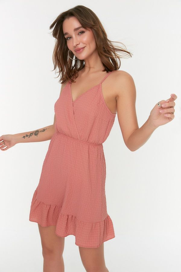 Trendyol Trendyol Dried Rose Double Breasted Collar Dress