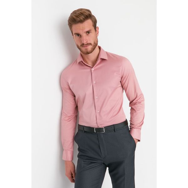 Trendyol Trendyol Dried Rose Men's Slim Fit Italian Collar Basic Shirt