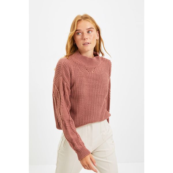 Trendyol Trendyol Dried Rose Sleeve Detailed Knitwear Sweater