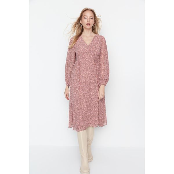 Trendyol Trendyol Dried Rose V-Neck Dress