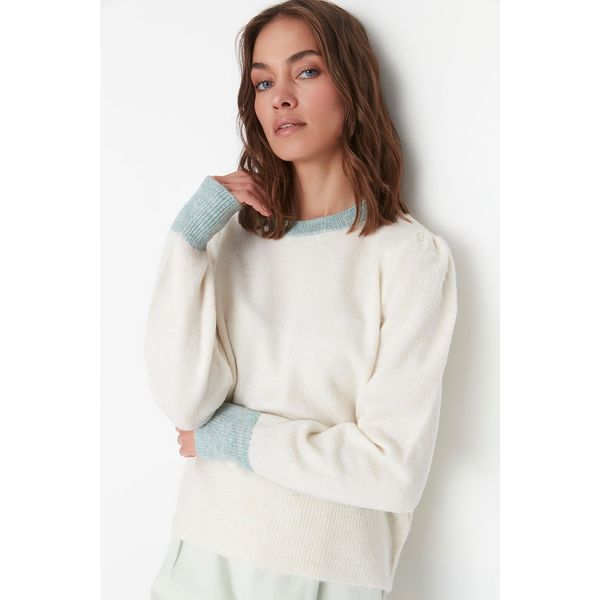 Trendyol Trendyol Ecru Balloon Sleeve Knitwear Sweater