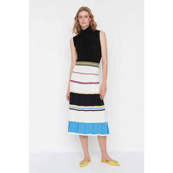 Trendyol Trendyol Ecru Color Block Knitwear Skirt