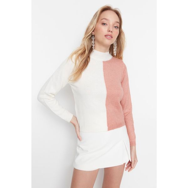 Trendyol Trendyol Ecru Color Block Knitwear Sweater