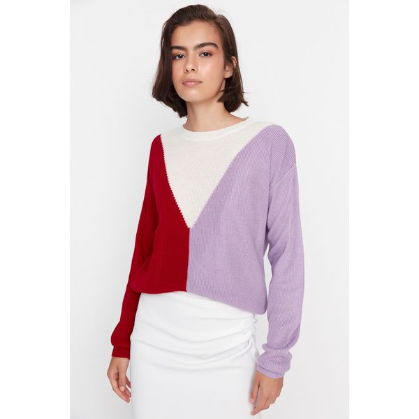 Trendyol Trendyol Ecru Color Block Knitwear Sweater