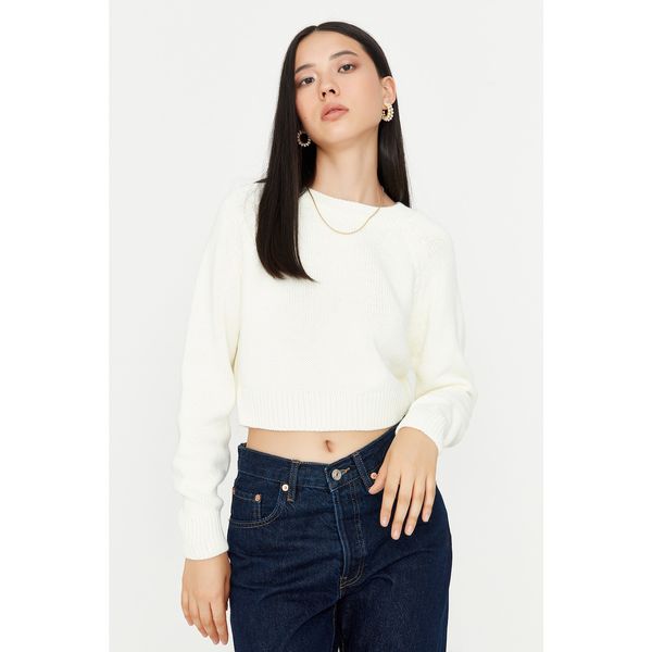 Trendyol Trendyol Ecru Crop Knitwear Sweater