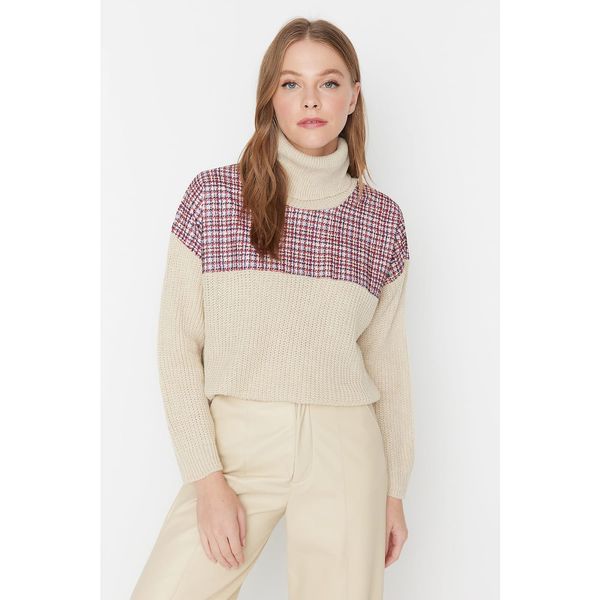 Trendyol Trendyol Ecru Garni Detailed Knitwear Sweater