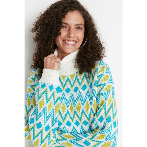 Trendyol Trendyol Ecru Geometric Patterned Knitwear Sweater