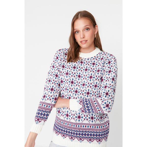 Trendyol Trendyol Ecru Jacquard Knitwear Sweater