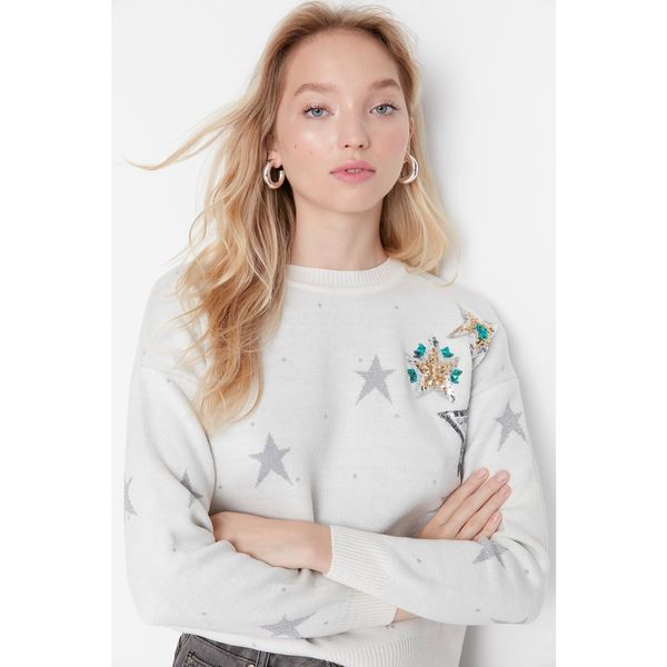 Trendyol Trendyol Ecru Jacquard Knitwear Sweater