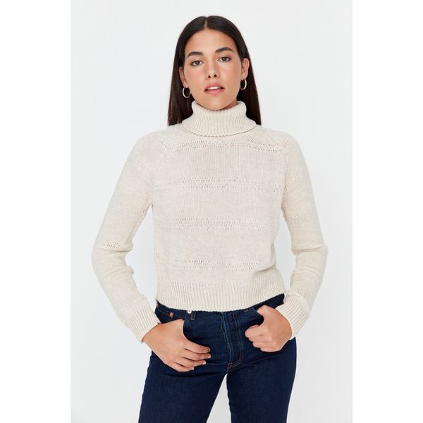 Trendyol Trendyol Ecru Knitted Detailed Knitwear Sweater