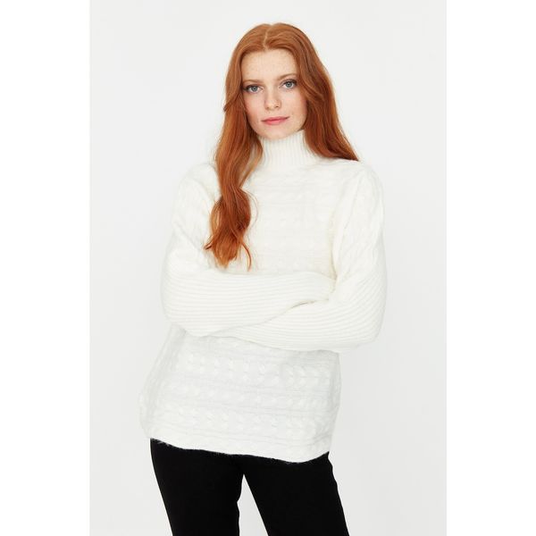 Trendyol Trendyol Ecru Knitted Detailed Knitwear Sweater