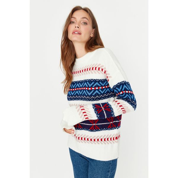 Trendyol Trendyol Ecru Patterned Knitwear Sweater