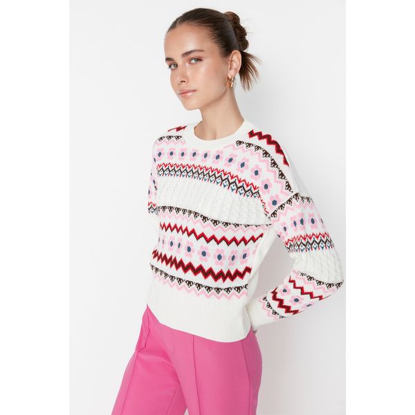 Trendyol Trendyol Ecru Patterned Knitwear Sweater