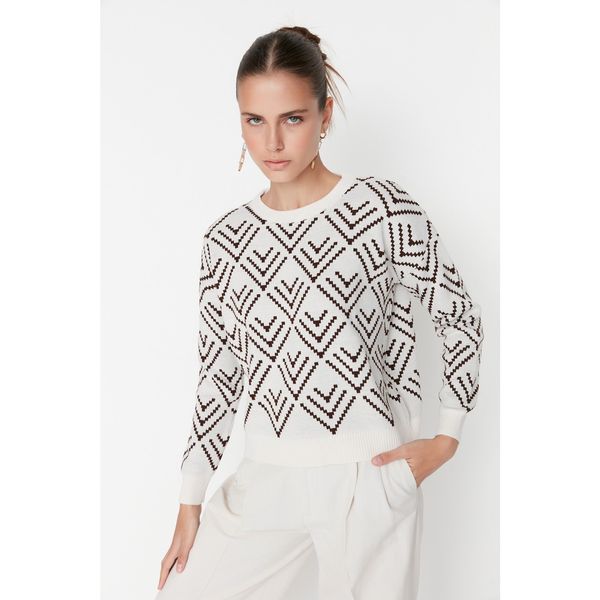 Trendyol Trendyol Ecru Patterned Knitwear Sweater