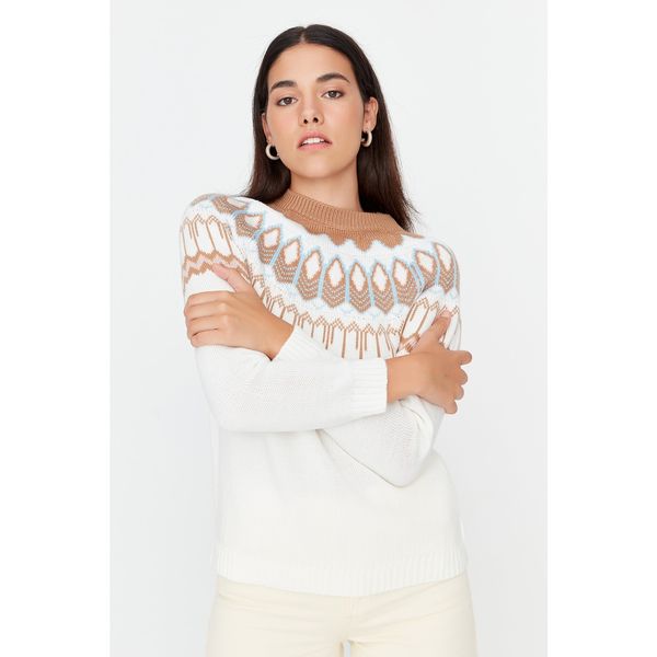 Trendyol Trendyol Ecru Patterned Knitwear Sweater