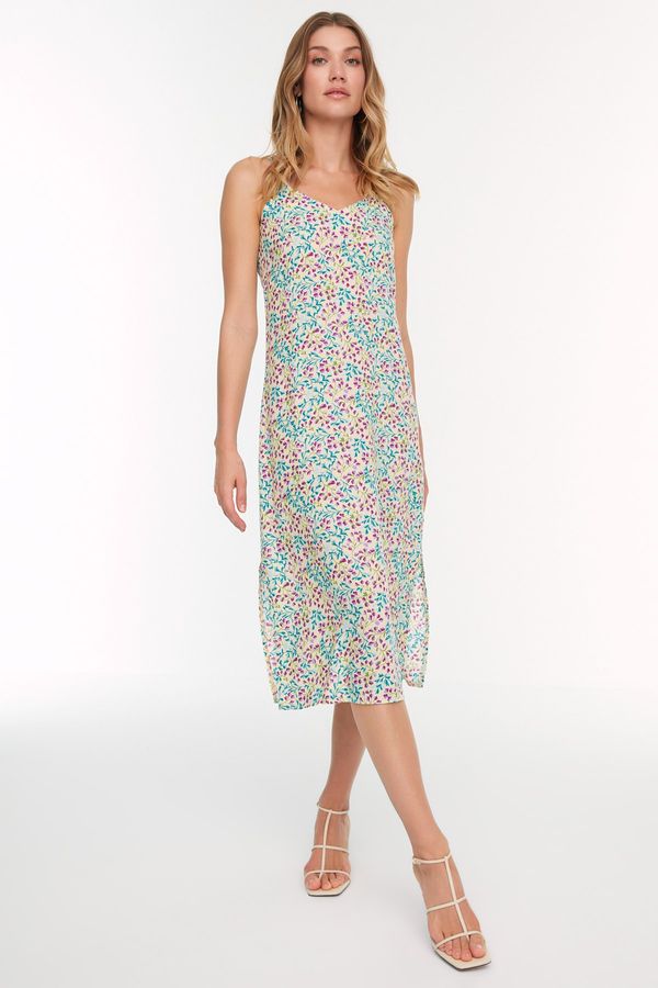 Trendyol Trendyol Ecru Patterned Strap Dress