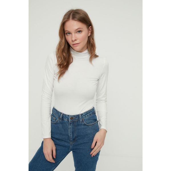 Trendyol Trendyol Ecru Stand Collar Knitted Body