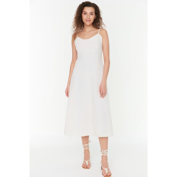 Trendyol Trendyol Ecru Strap Midi Dress