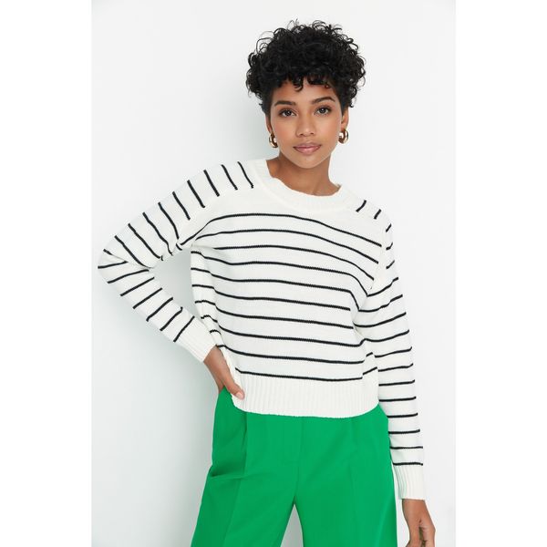 Trendyol Trendyol Ecru Striped Knitwear Sweater