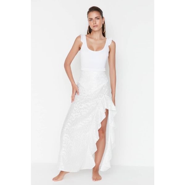 Trendyol Trendyol Ecru Viscose Flywheel Beach Skirt