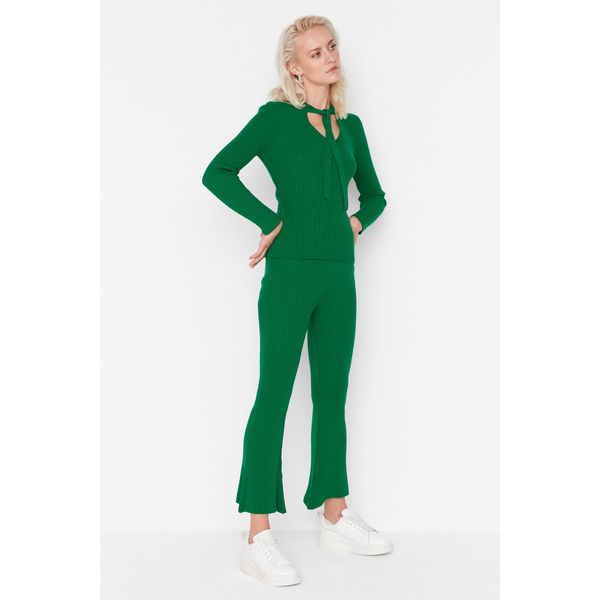 Trendyol Trendyol Emerald Green Collar Detailed Knitwear Bottom-Top Set