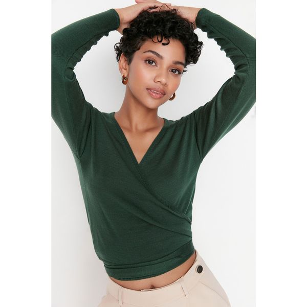 Trendyol Trendyol Emerald Green Crop Knitwear Sweater