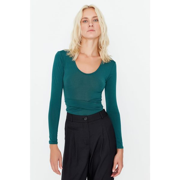 Trendyol Trendyol Emerald Green Lace Up Detailed Knitted Body