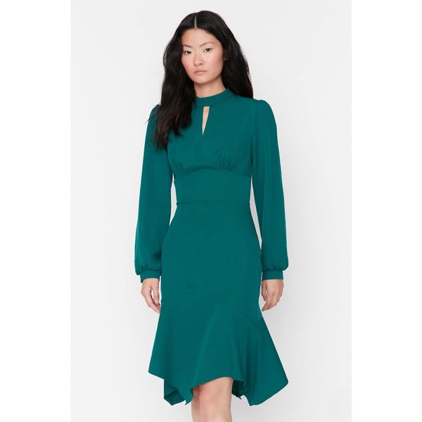Trendyol Trendyol Emerald Green Stand Collar Dress