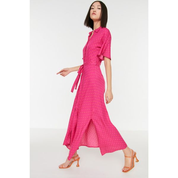 Trendyol Trendyol Fuchsia Belted Shirt Dress