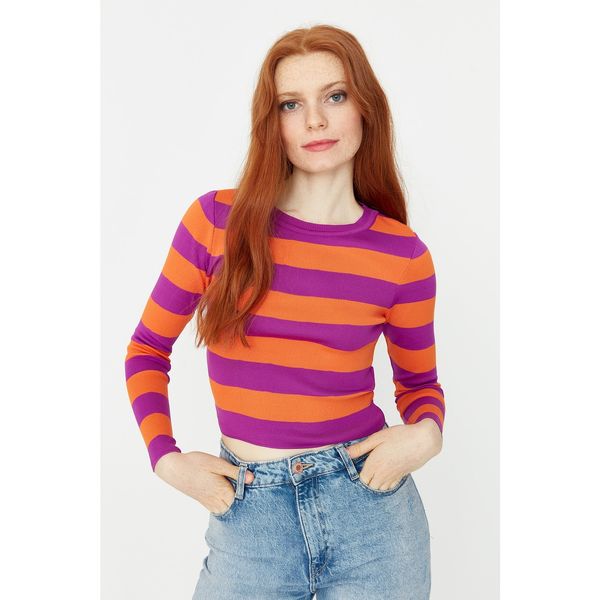 Trendyol Trendyol Fuchsia Color Block Knitwear Sweater