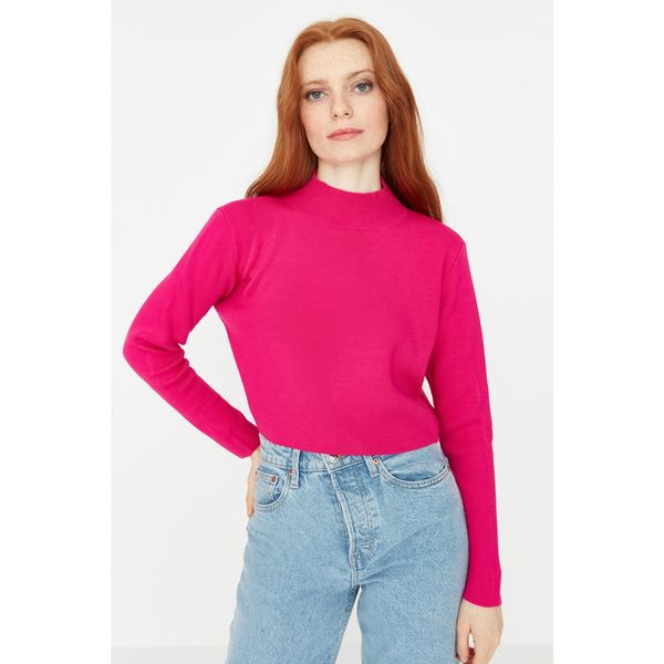 Trendyol Trendyol Fuchsia Crop Knitwear Sweater