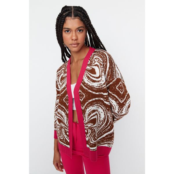 Trendyol Trendyol Fuchsia Jacquard Knitwear Cardigan