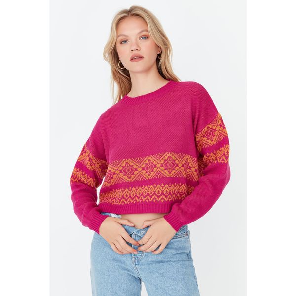 Trendyol Trendyol Fuchsia Jacquard Knitwear Sweater