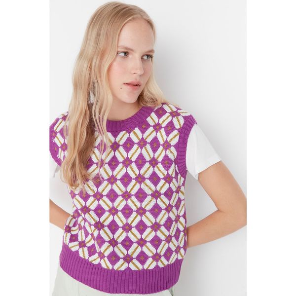Trendyol Trendyol Fuchsia Jacquard Knitwear Sweater