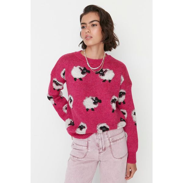 Trendyol Trendyol Fuchsia Jacquard Knitwear Sweater