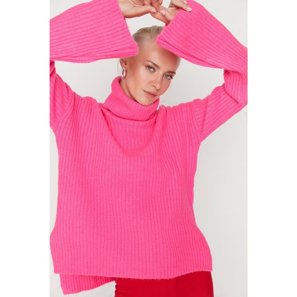 Trendyol Trendyol Fuchsia Oversize Knitwear Sweater