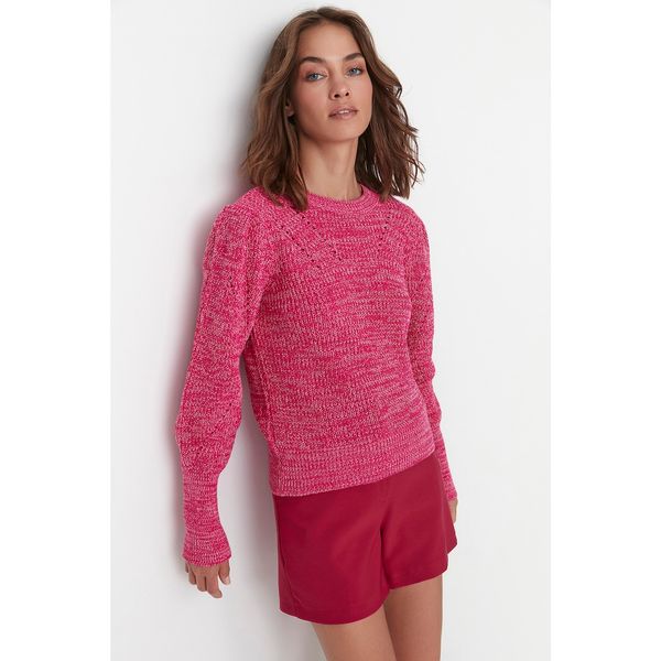 Trendyol Trendyol Fuchsia Sleeve Detailed Knitwear Sweater
