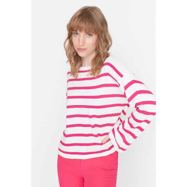 Trendyol Trendyol Fuchsia Striped Knitwear Sweater