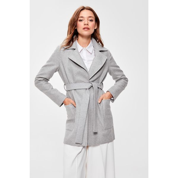 Trendyol Trendyol Gray Belted Wool Cachet Coat