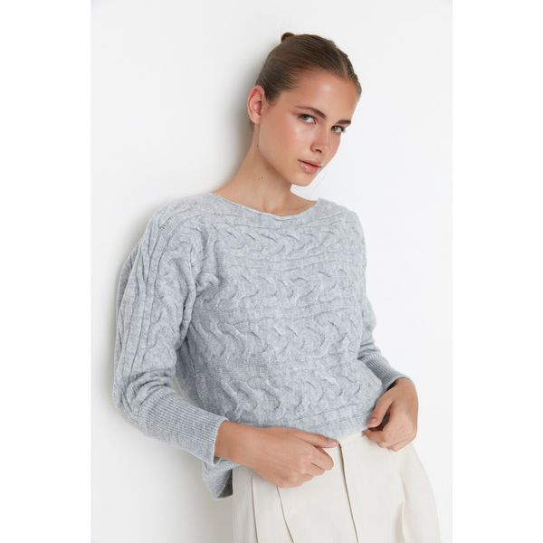 Trendyol Trendyol Gray Hair Knitted Knitwear Sweater