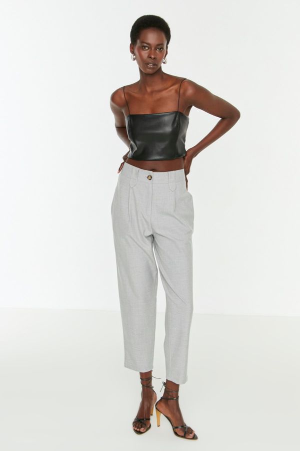 Trendyol Trendyol Gray High Waist Trousers