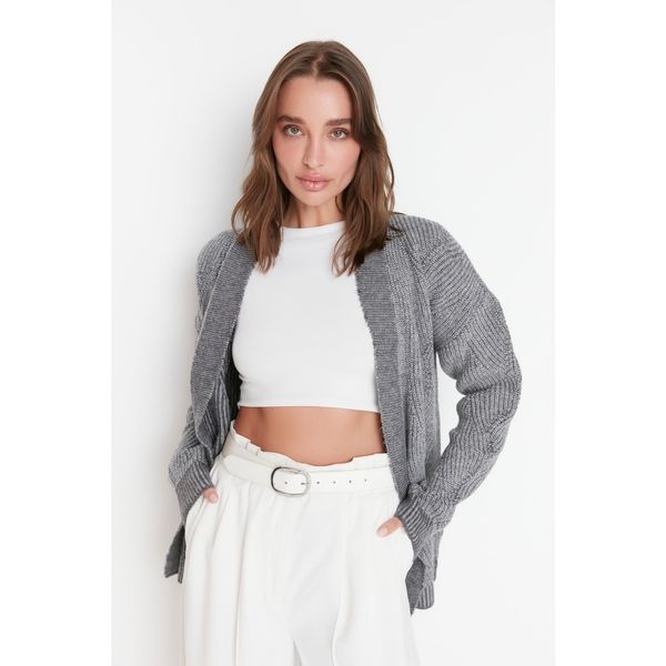 Trendyol Trendyol Gray Oversize Knitwear Cardigan