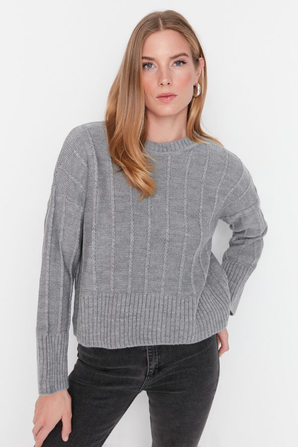 Trendyol Trendyol Gray Oversize Knitwear Sweater