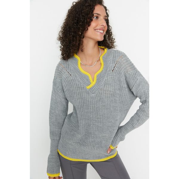 Trendyol Trendyol Gray Oversize Knitwear Sweater