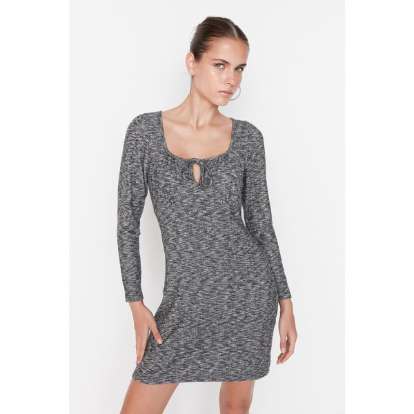 Trendyol Trendyol Gray Soft Mini Knitted Dress